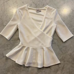 ASOS White Peplum Top